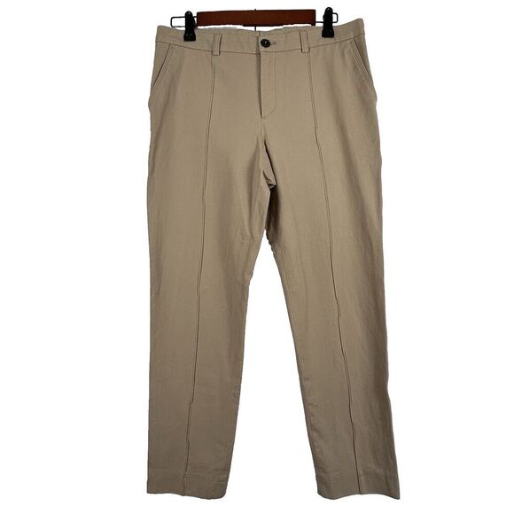 Bogner Flat Front  Stretch‎ Pants Trousers 8 Khaki Front Seams Preppy Old Money - Picture 1 of 10